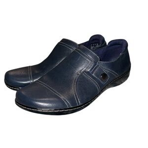 Clarks Women's‎ Navy Leather Loafers